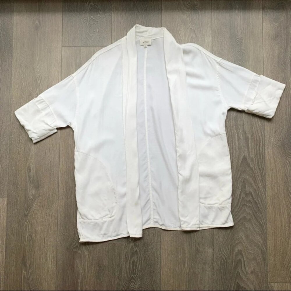 Aritzia Wilfred Lenglen Blazer Jacket Kimono Open front Off white Size XXS - Picture 9 of 14